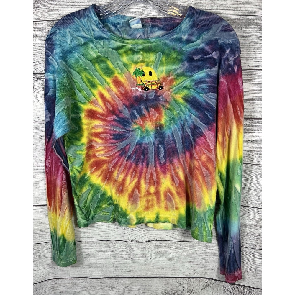 Ragdoll Vintage Y2K Women Tie Dye T-Shirt Long Sleeve Women's Cotton Size Small
